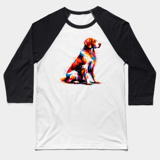 Colorful Abstract Brittany Dog in Splash Art Style Baseball T-Shirt